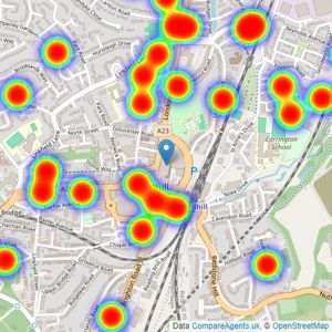 Cubitt & West - Redhill listings heatmap