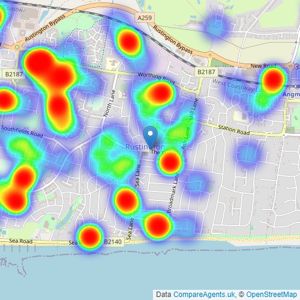 Cubitt & West - Rustington listings heatmap