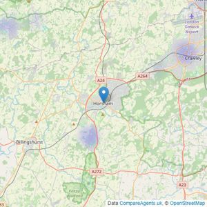 Cubitt & West Shared Ownership - Horsham listings heatmap