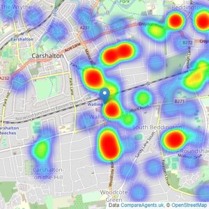 Cubitt & West - Wallington listings heatmap