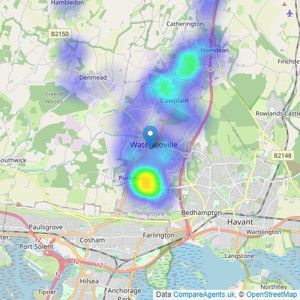 Cubitt & West - Waterlooville listings heatmap