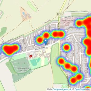 Cubitt & West - Woodingdean listings heatmap