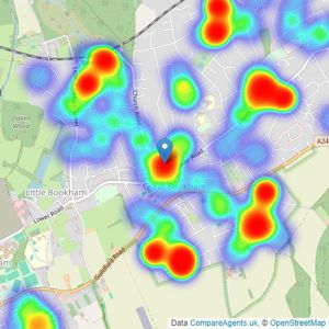 Curchods Estate Agents - Bookham listings heatmap