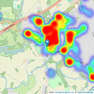 Curchods Estate Agents - Cobham listings heatmap