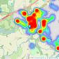 Curchods Estate Agents - Cobham listings heatmap