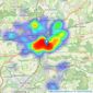 Curchods Estate Agents - Guildford listings heatmap