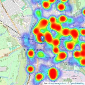 Curchods Estate Agents - Kingston listings heatmap