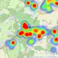 Curchods Estate Agents - Ottershaw listings heatmap