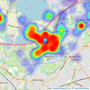 Curchods Estate Agents - Shepperton listings heatmap