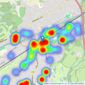 Curchods Estate Agents - West Byfleet listings heatmap