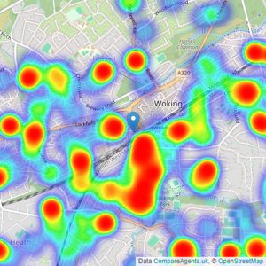 Curchods Estate Agents - Woking listings heatmap