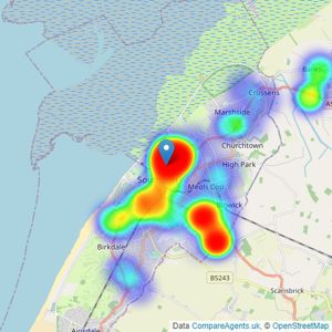 Curlett Jones Estates - Southport listings heatmap