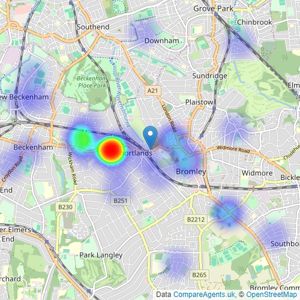 Curran & Pinner - Bromley listings heatmap