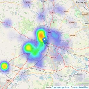 Curran Birds + Co - Derby listings heatmap