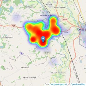 CW Estate Agents - Winsford listings heatmap