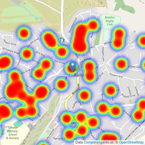 Dacre Son & Hartley - Baildon listings heatmap