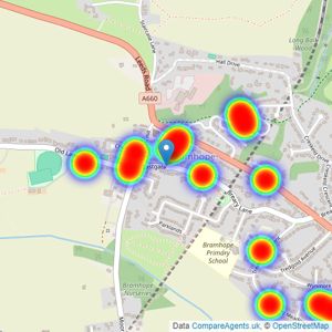 Dacre Son & Hartley - Bramhope listings heatmap