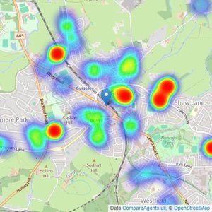 Dacre Son & Hartley - Guiseley listings heatmap