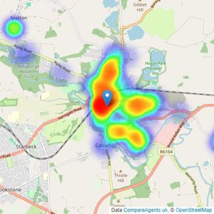 Dacre Son & Hartley - Knaresborough listings heatmap