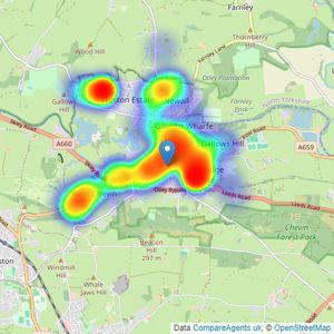 Dacre Son & Hartley - Otley listings heatmap