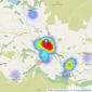 Dacre Son & Hartley - Pateley Bridge listings heatmap