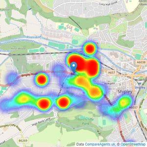 Dacre Son & Hartley - Saltaire listings heatmap