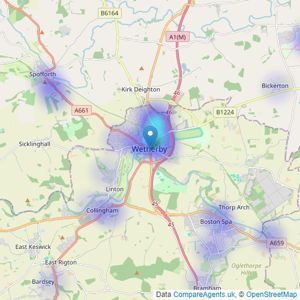 Dacre Son & Hartley - Wetherby listings heatmap