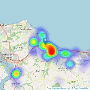 Dafydd Hardy - Colwyn Bay listings heatmap