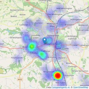 Dales & Peaks - Chesterfield listings heatmap