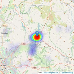 Daniel & Hulme - Leek listings heatmap