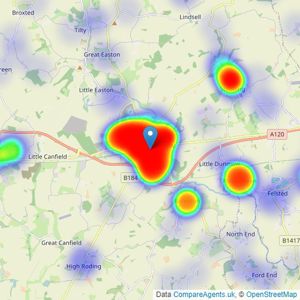 Daniel Brewer Estate Agents - Essex listings heatmap