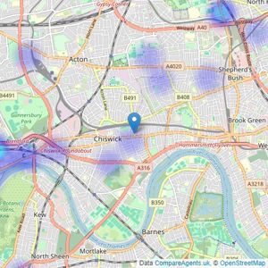 Daniel Madden and Partners - Chiswick listings heatmap