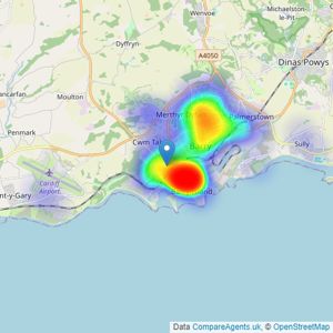 Daniel Matthew Estate Agents - Barry listings heatmap