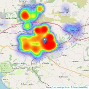 Daniel Matthew Estate Agents - Bridgend listings heatmap