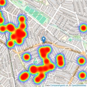 Darlows - Albany Road listings heatmap