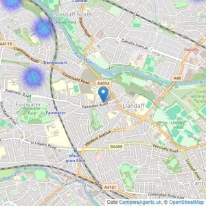 Darlows - covering Llandaff listings heatmap