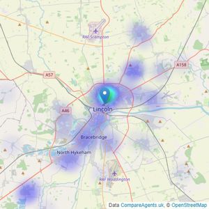 Darren Beckett and Partners - Powered by eXp UK, Lincoln listings heatmap