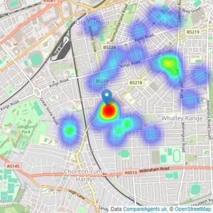 David Andrews Homes Ltd - Manchester listings heatmap