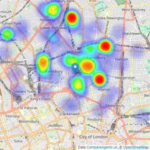 David Astburys - London listings heatmap