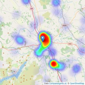 David Britton Estates - Penrith listings heatmap