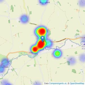 David Burr Estate Agents - Clare listings heatmap