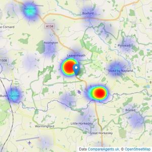 David Burr Estate Agents - Leavenheath listings heatmap