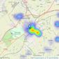 David Burr Estate Agents - Newmarket listings heatmap