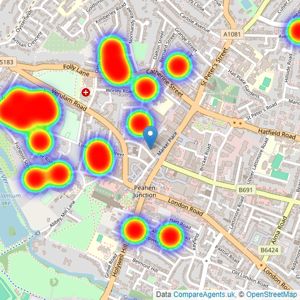 David Chadwick St Albans - St Albans listings heatmap