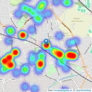 David Charles - Pinner listings heatmap