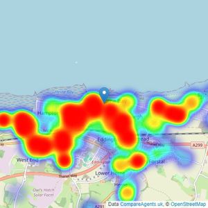 David Clarke Estate Agents - Herne Bay listings heatmap