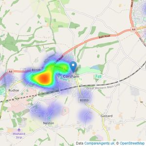 David Ingram Residential - Corsham listings heatmap