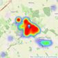 David Martin Estate Agents - Tiptree listings heatmap