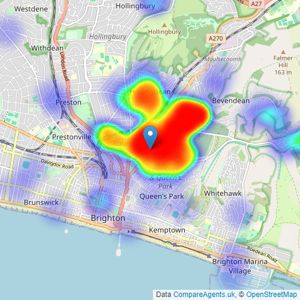 David Maslen Estate Agents - Lewes Road listings heatmap