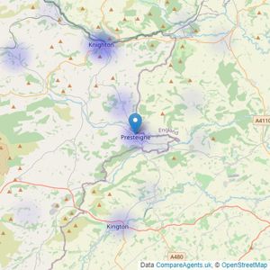 David Parry & Co - Presteigne listings heatmap